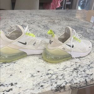 Nike White & Volt Air Max 270 Sneakers